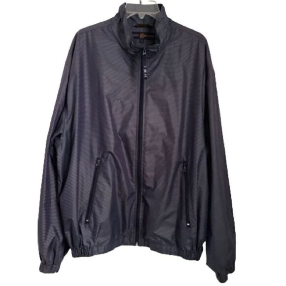 MEN’S TOMMY HILFIGER NAVY‎ BLUE PINSTRIPED JACKET SIZE XL - Picture 1 of 10